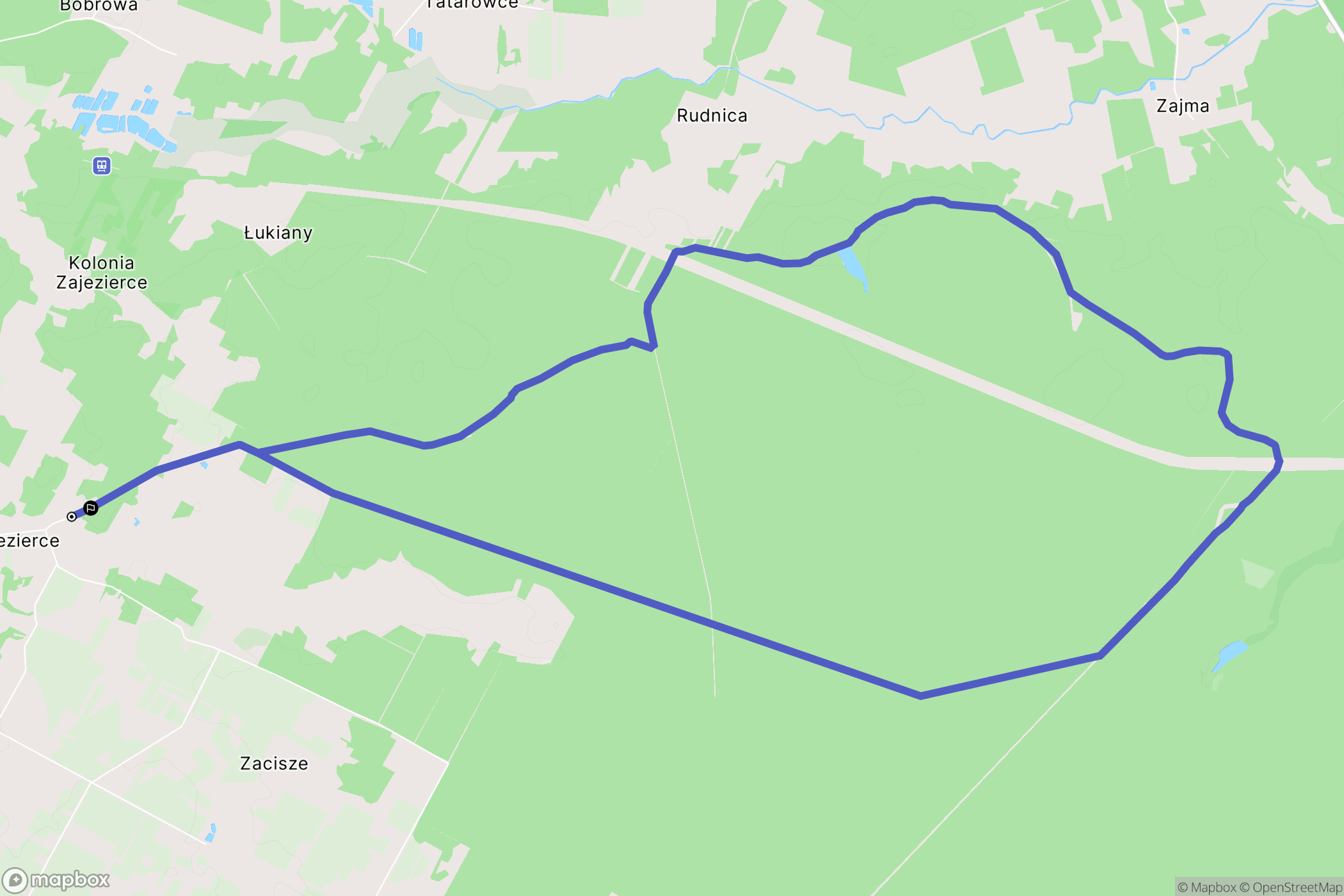 Zajezierce: mapa trasy - Poland