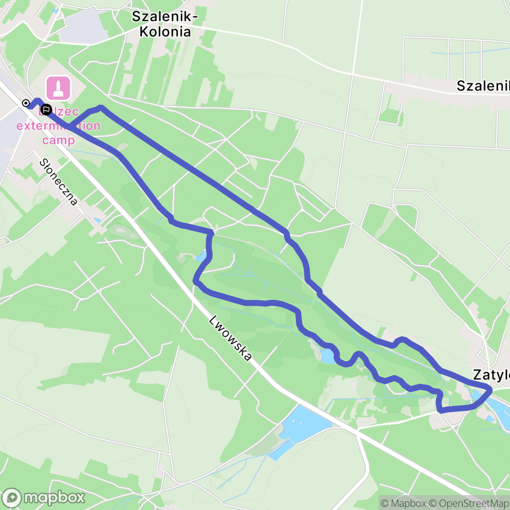 Bełżec: mapa trasy - Poland