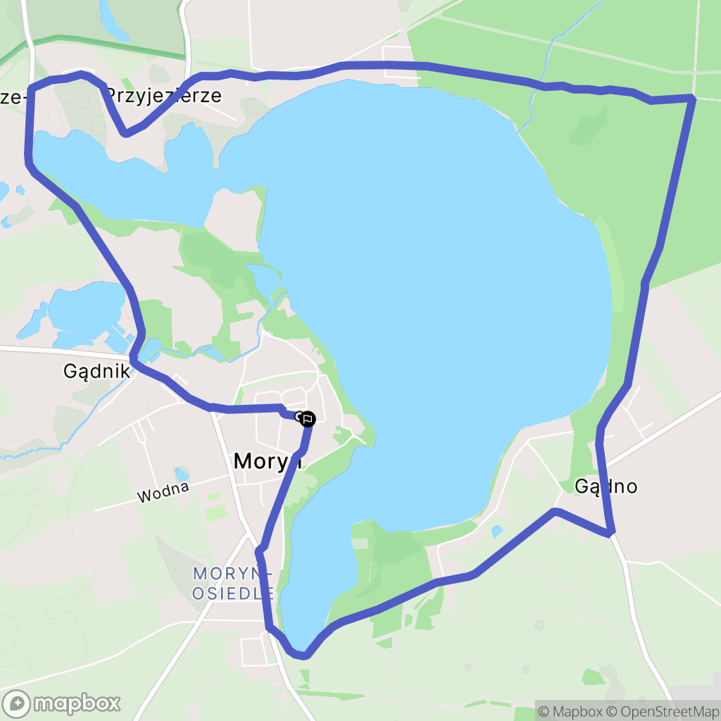 Moryń: mapa trasy - Poland