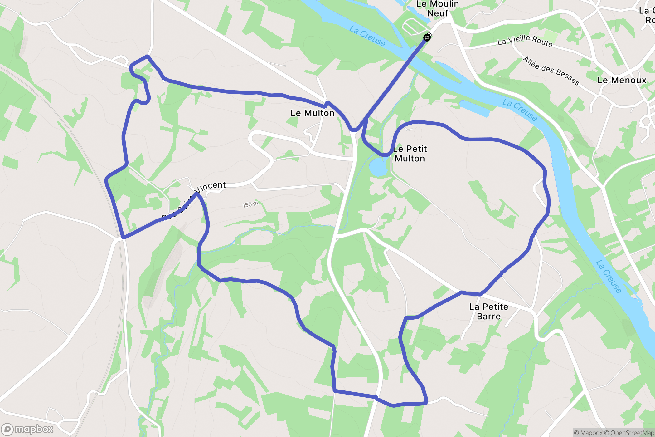 Le Menoux : carte du parcours de randonnée - France