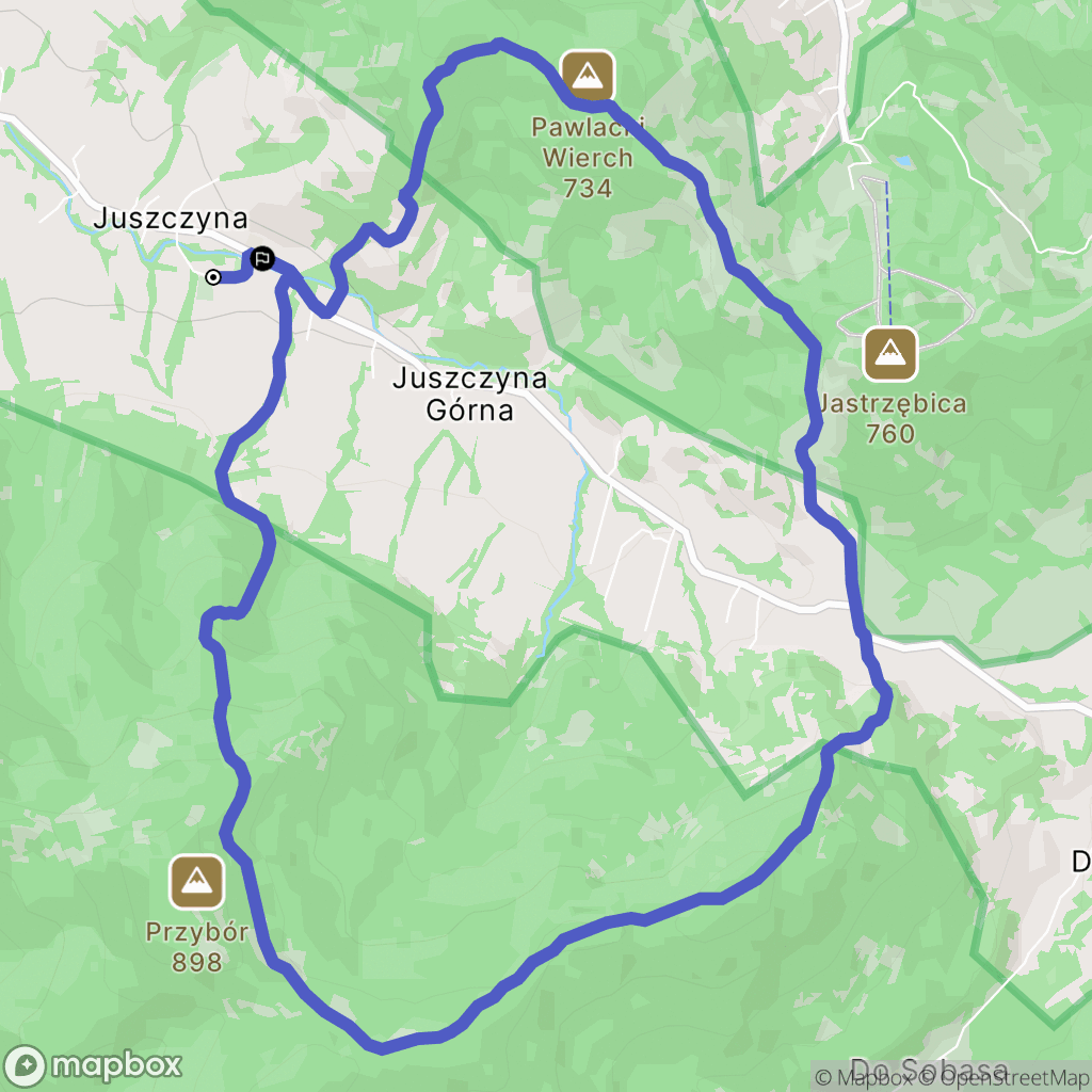 Juszczyna: mapa trasy - Poland