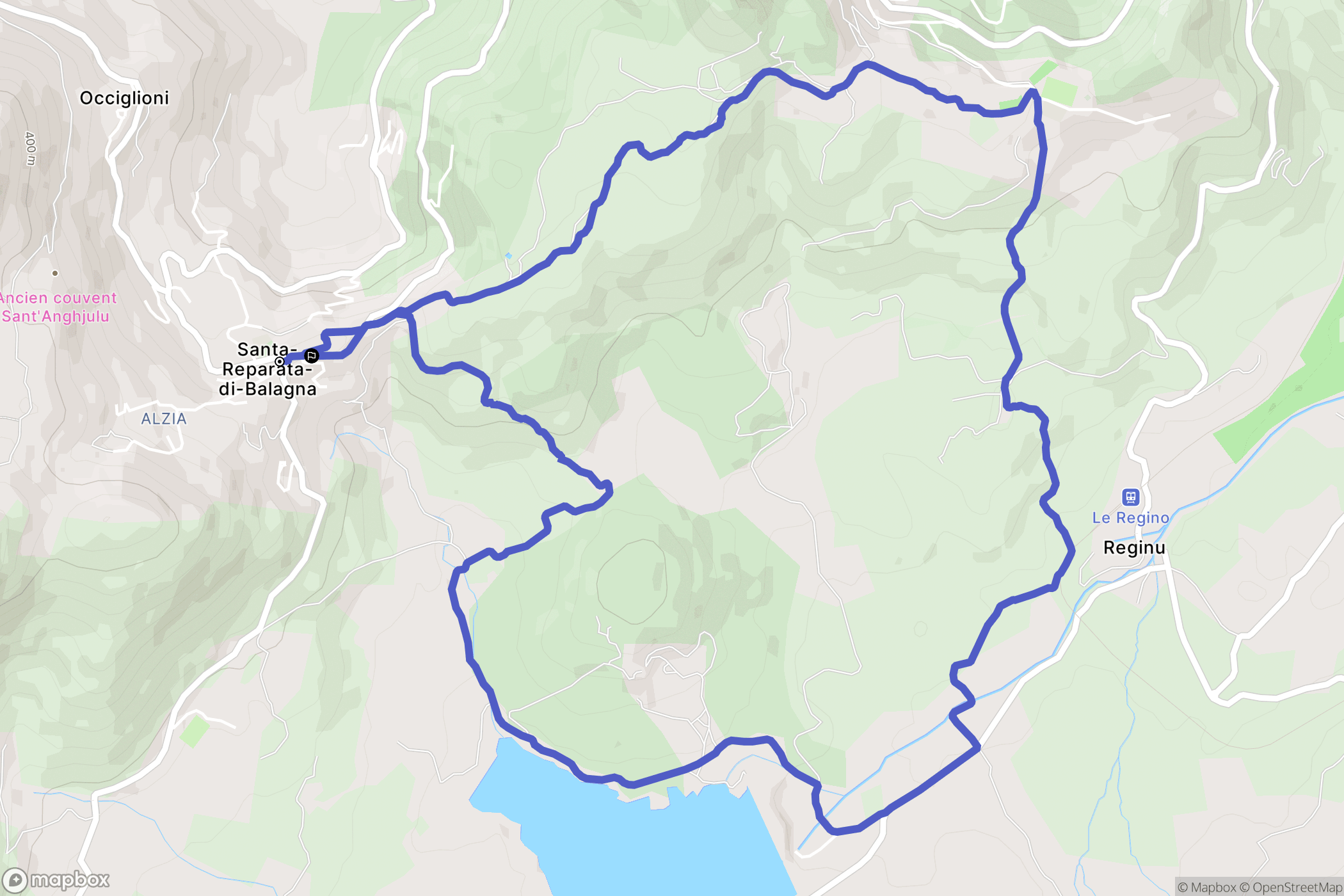 Santa-Reparata-Di-Balagna : carte du parcours de randonnée - France