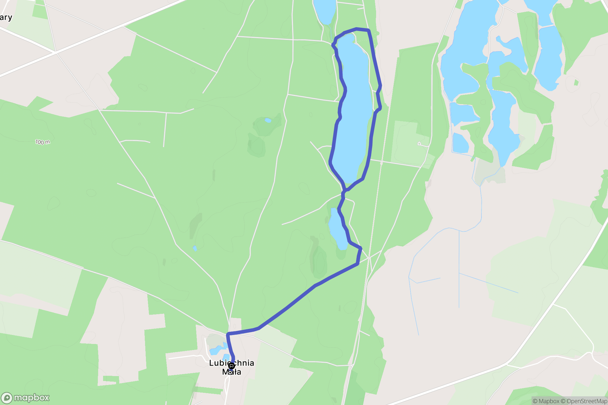 Lubiechnia Mała: mapa trasy - Poland