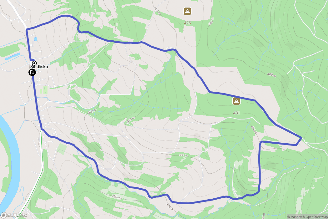 Siedliska: mapa trasy - Poland