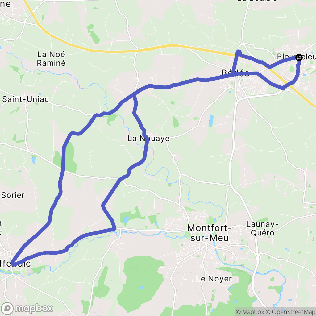 Pleumeleuc : carte du parcours de randonnée - France
