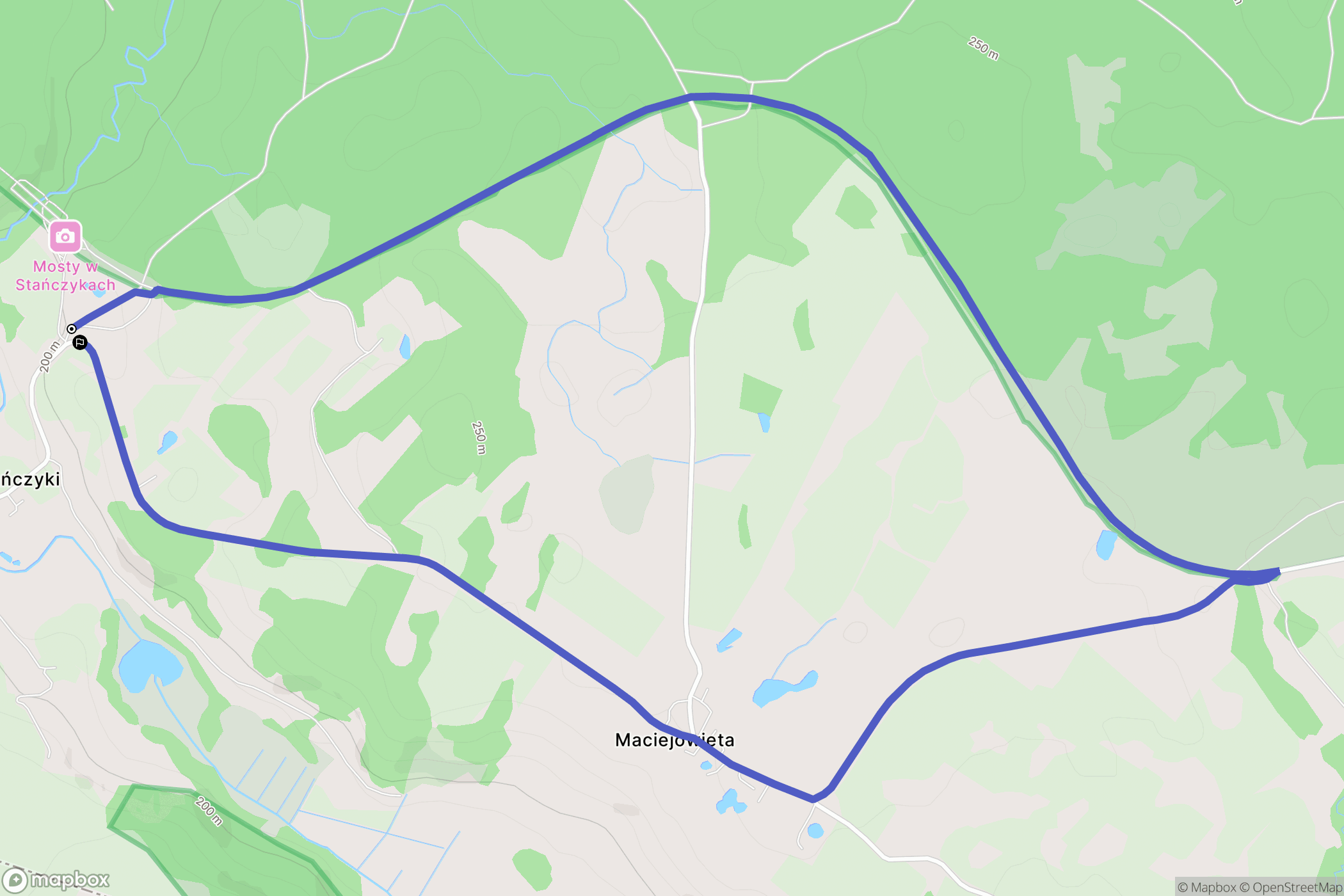 Stańczyki: mapa trasy - Poland