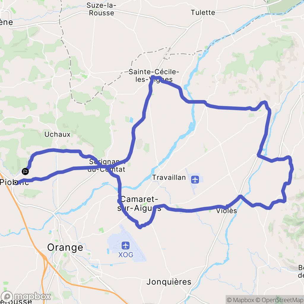Piolenc : carte du parcours de randonnée - France