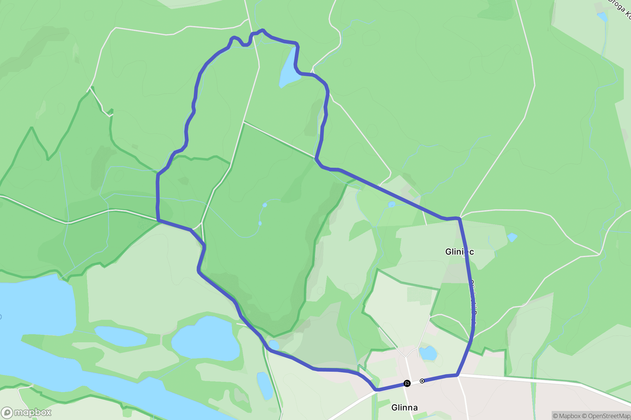 Glinna: mapa trasy - Poland