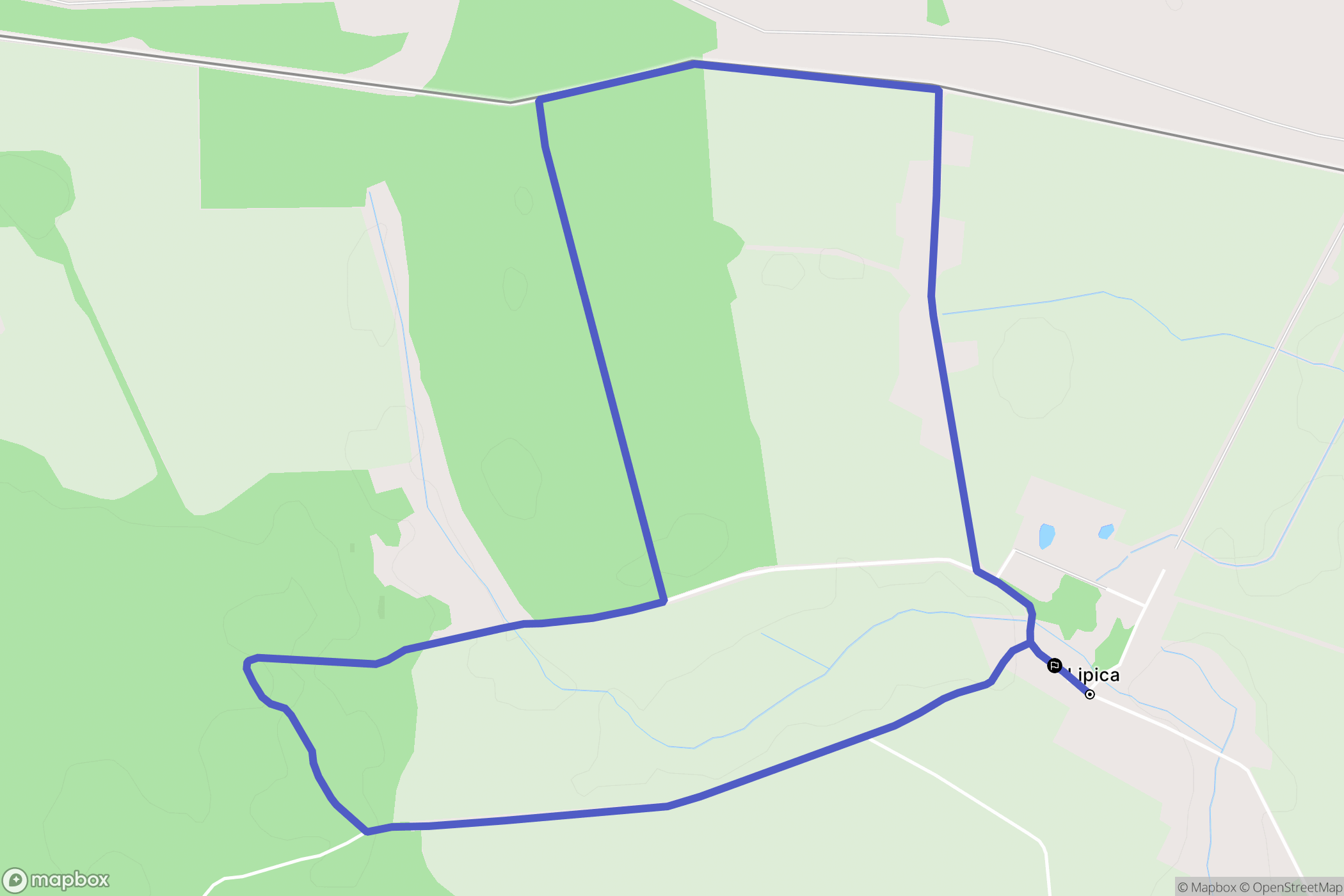 Lipica: mapa trasy - Poland
