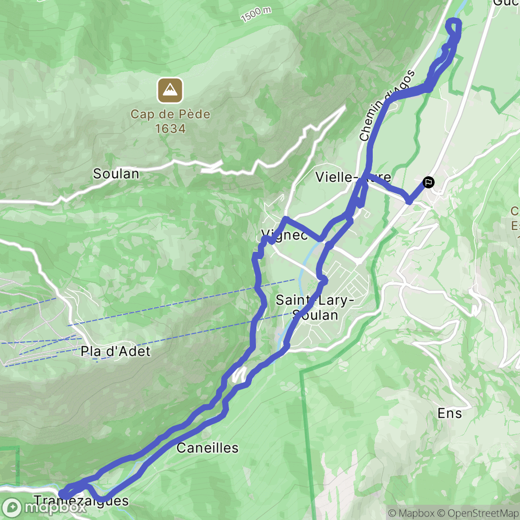 Bourisp : carte du parcours de randonnée - France