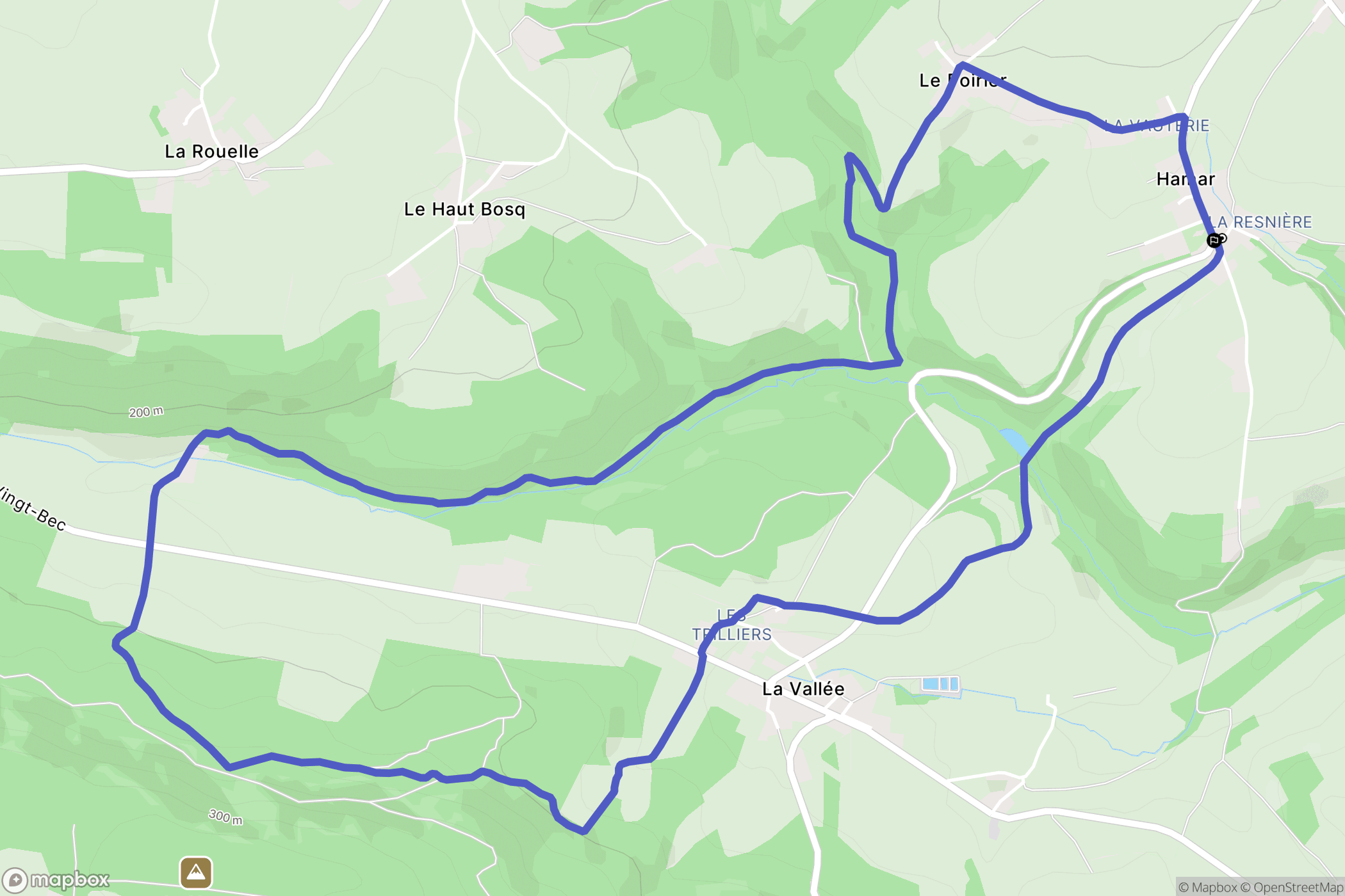 Le Hom : carte du parcours de randonnée - France