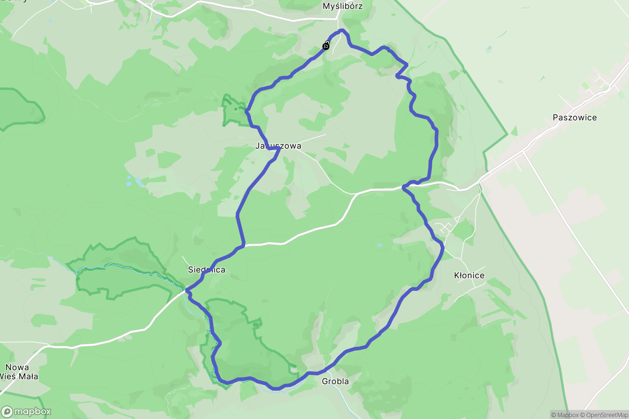 Myślibórz: mapa trasy - Poland