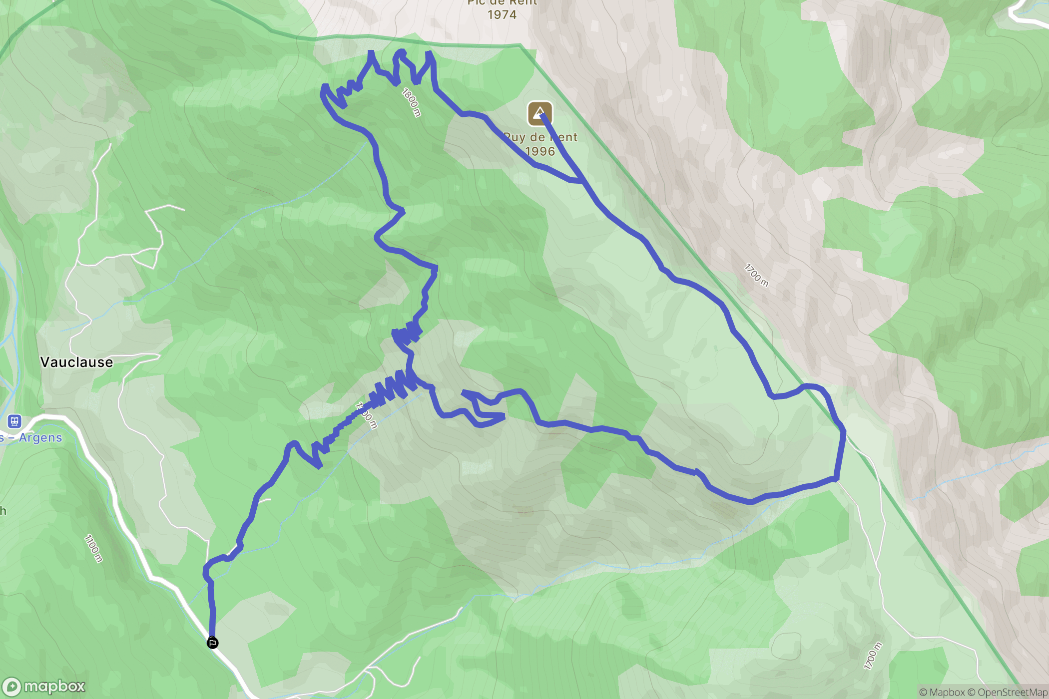 Allons : carte du parcours de randonnée - France