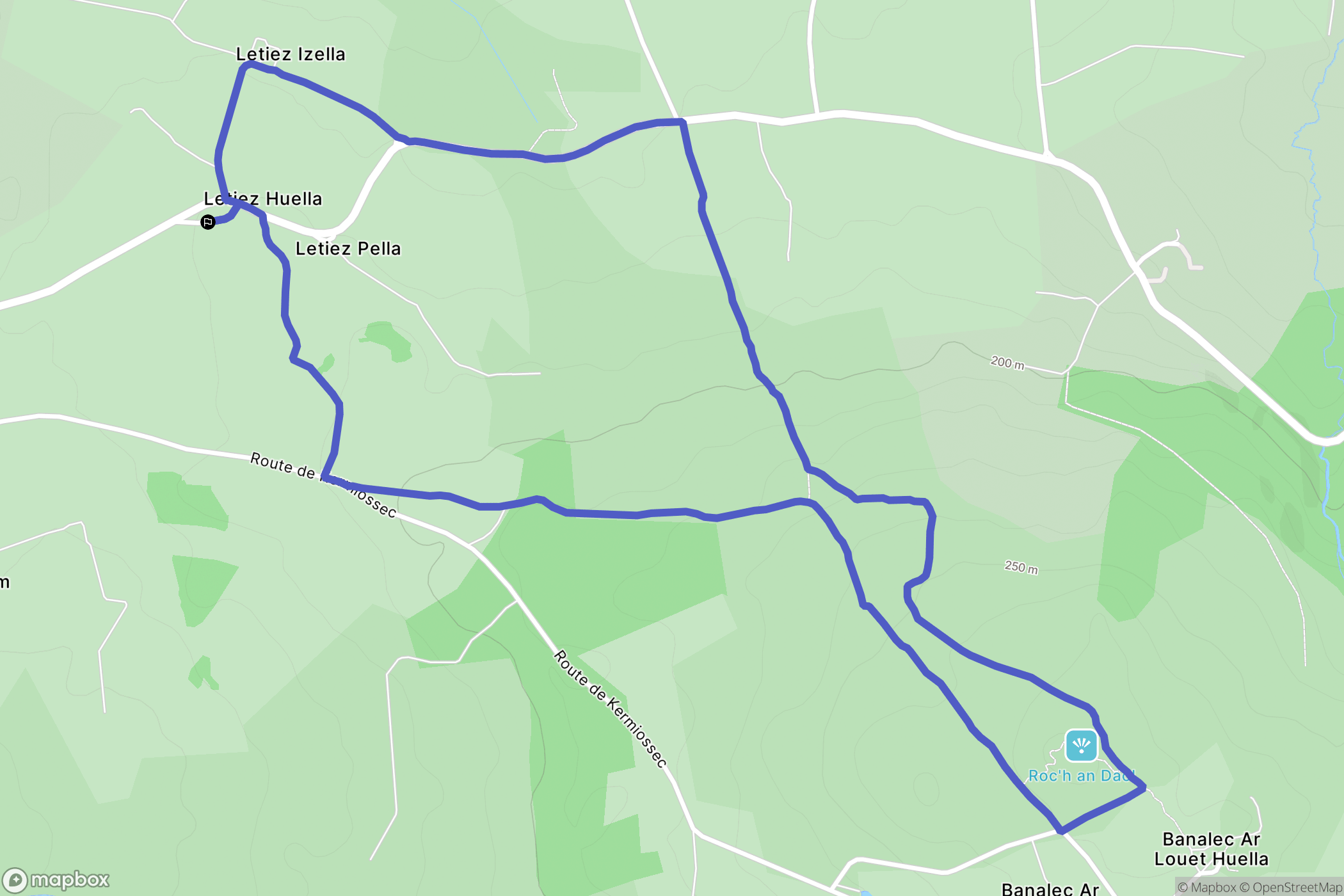 Saint-Eloy : carte du parcours de randonnée - France