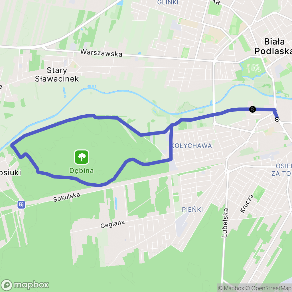 Biała Podlaska: mapa trasy - Poland