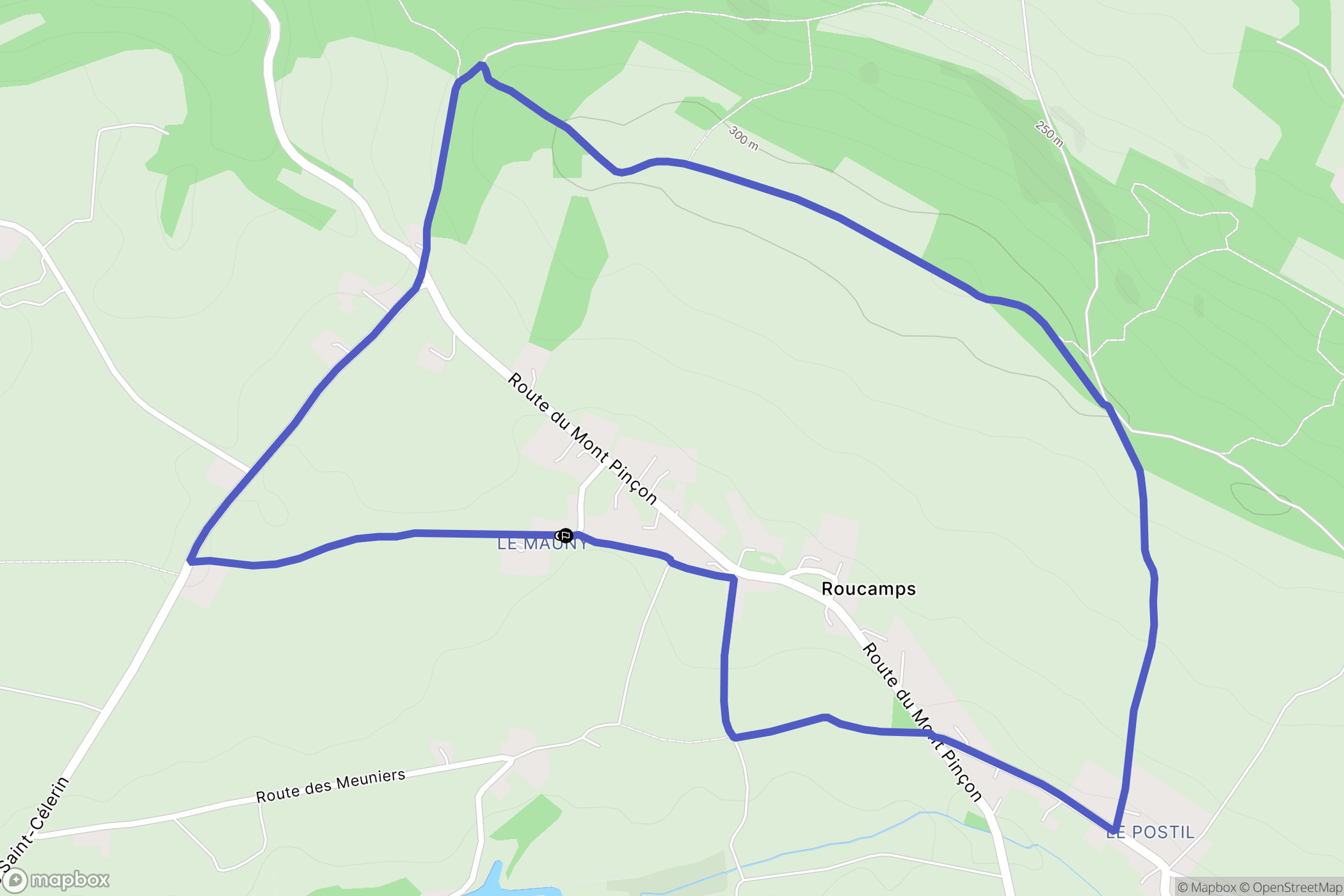 Les Monts d'Aunay : carte du parcours de randonnée - France