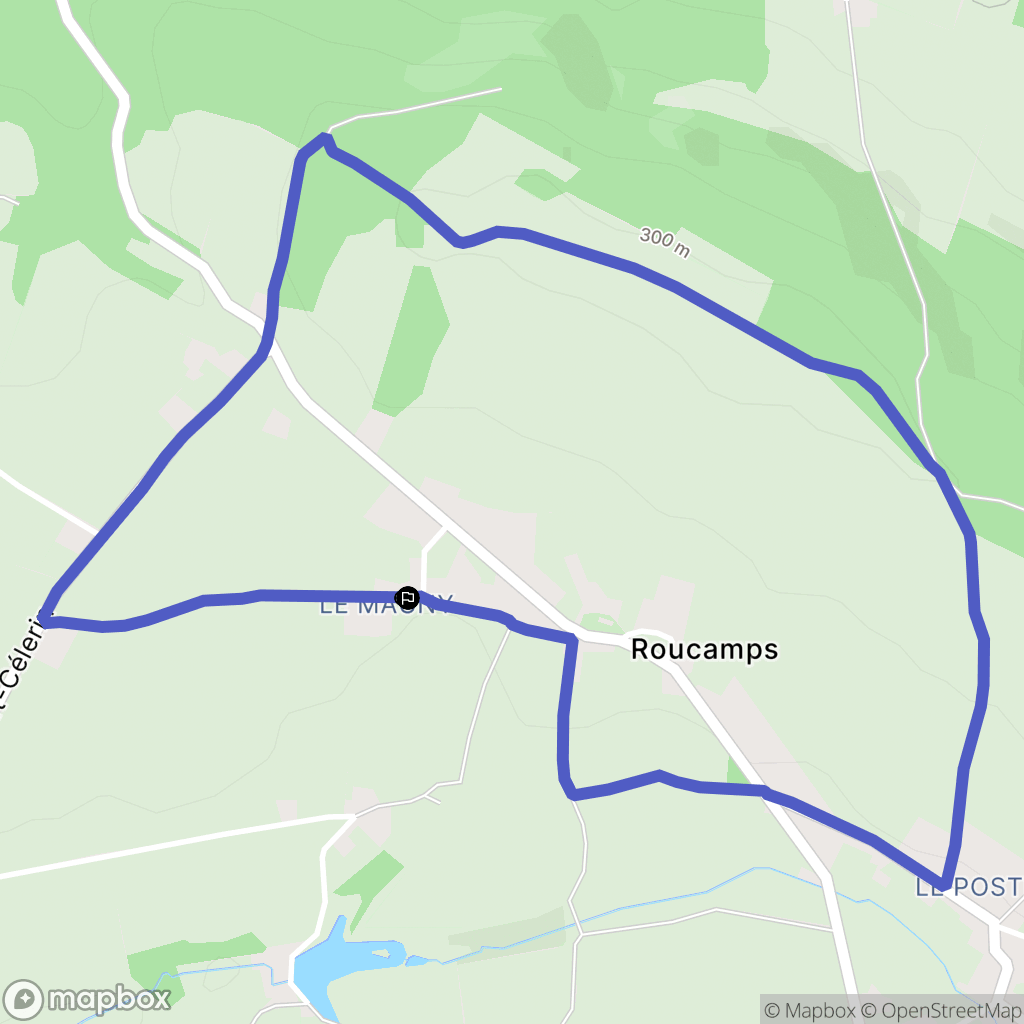 Les Monts d'Aunay : carte du parcours de randonnée - France