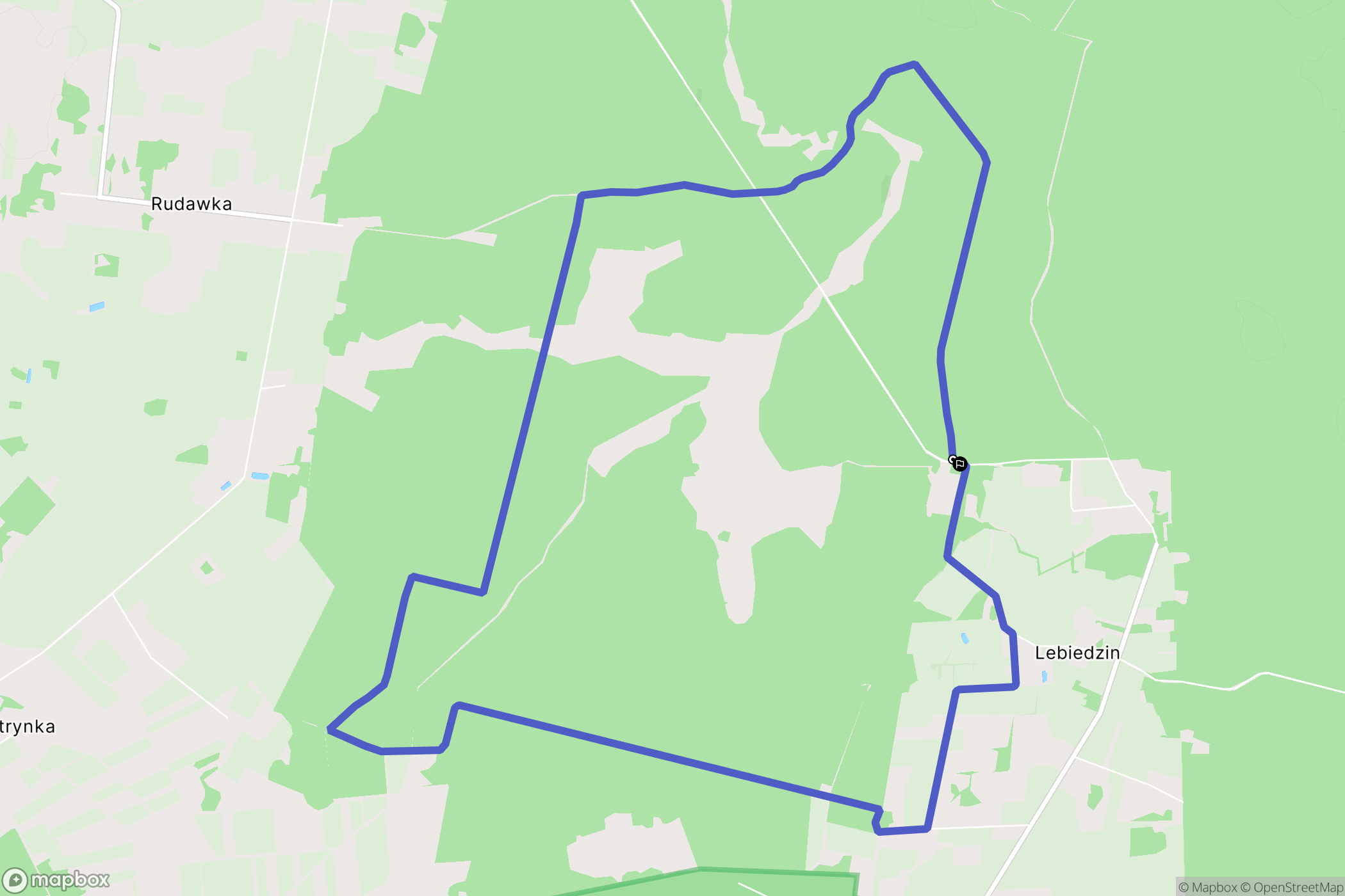 Lebiedzin: mapa trasy - Poland