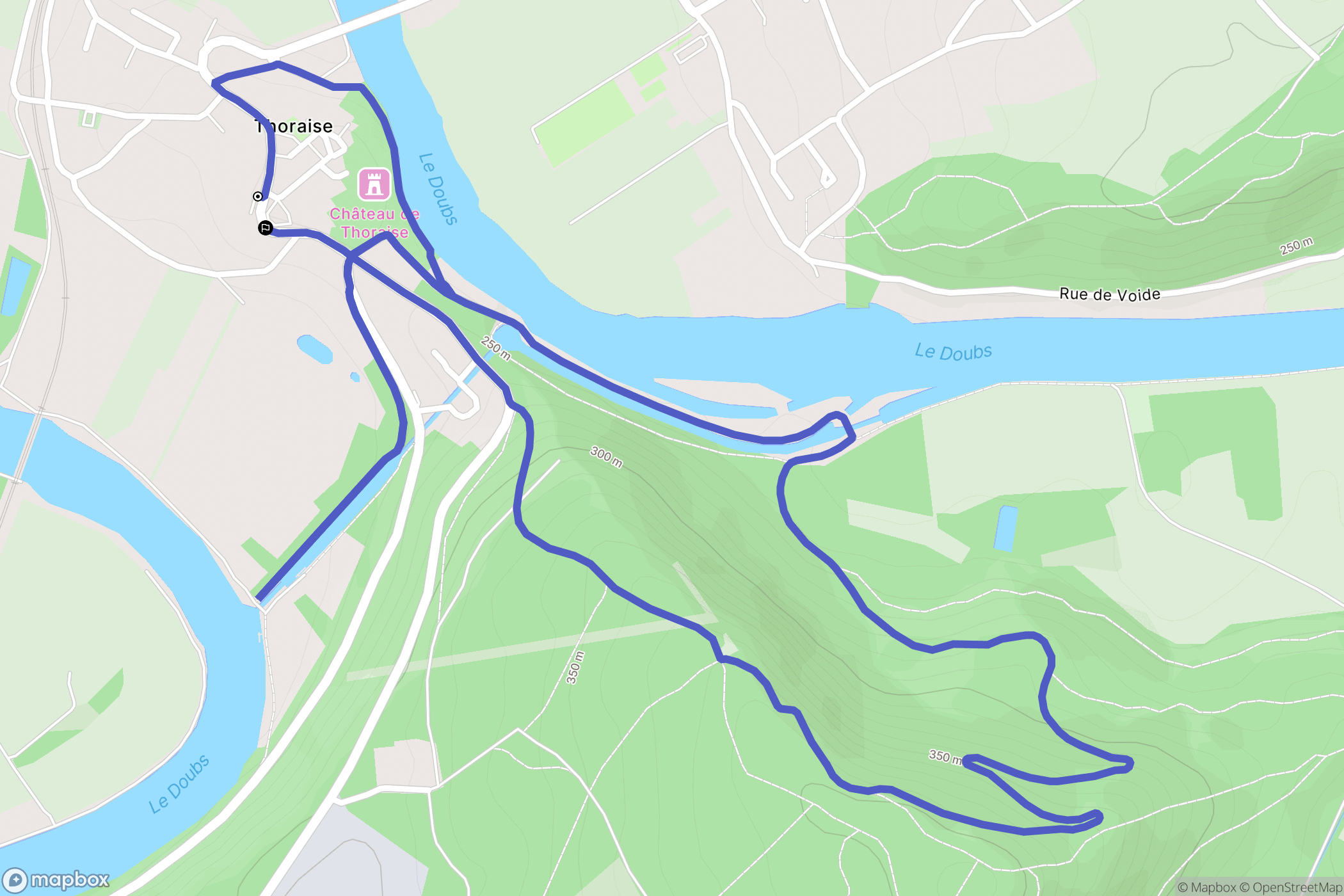 Thoraise : carte du parcours de randonnée - France