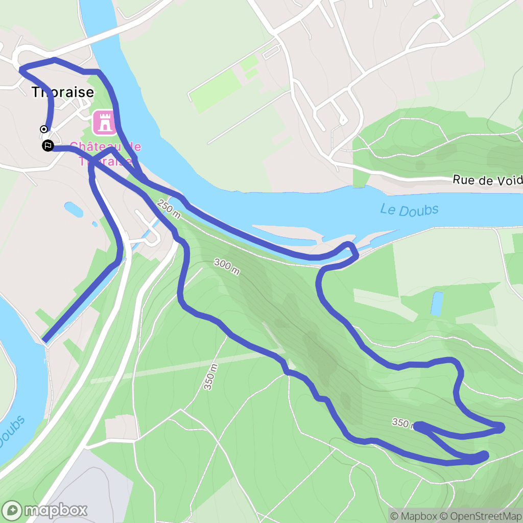 Thoraise : carte du parcours de randonnée - France