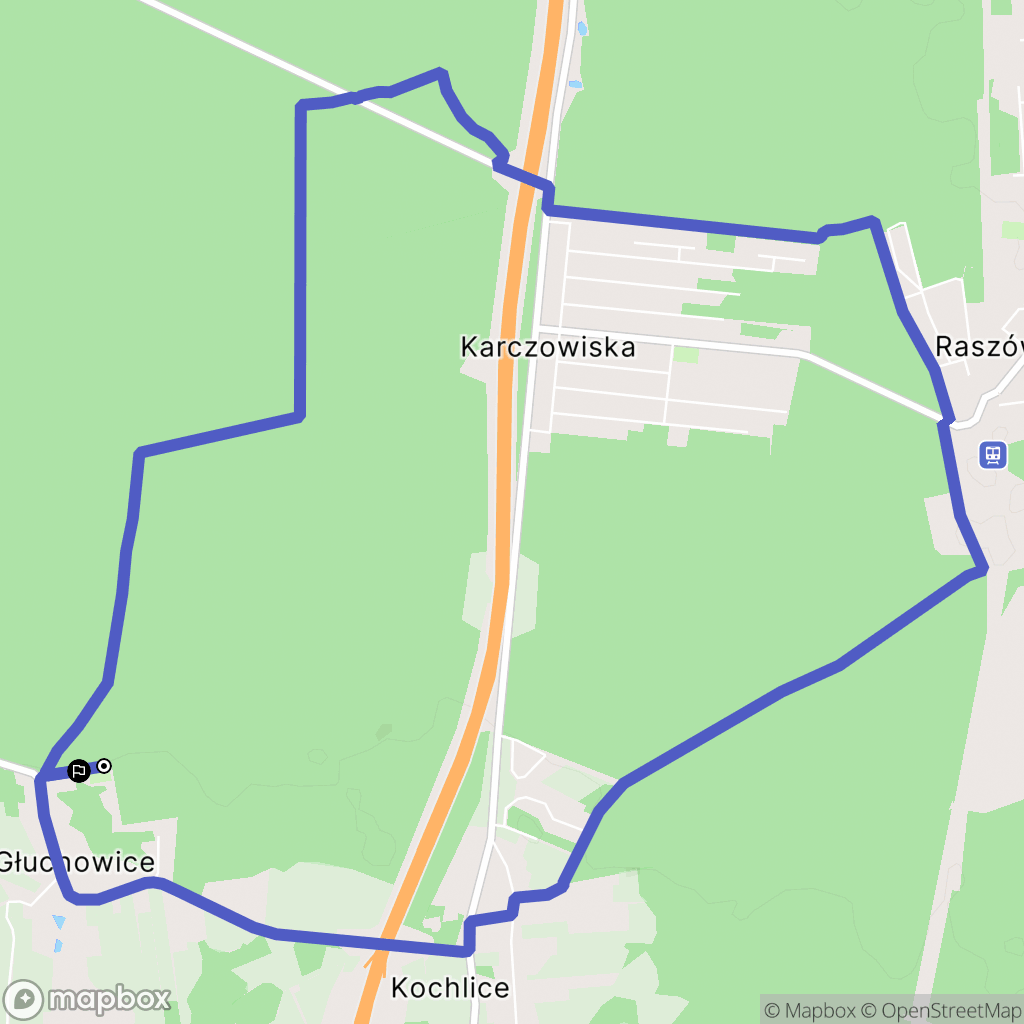 Głuchowice: mapa trasy - Poland