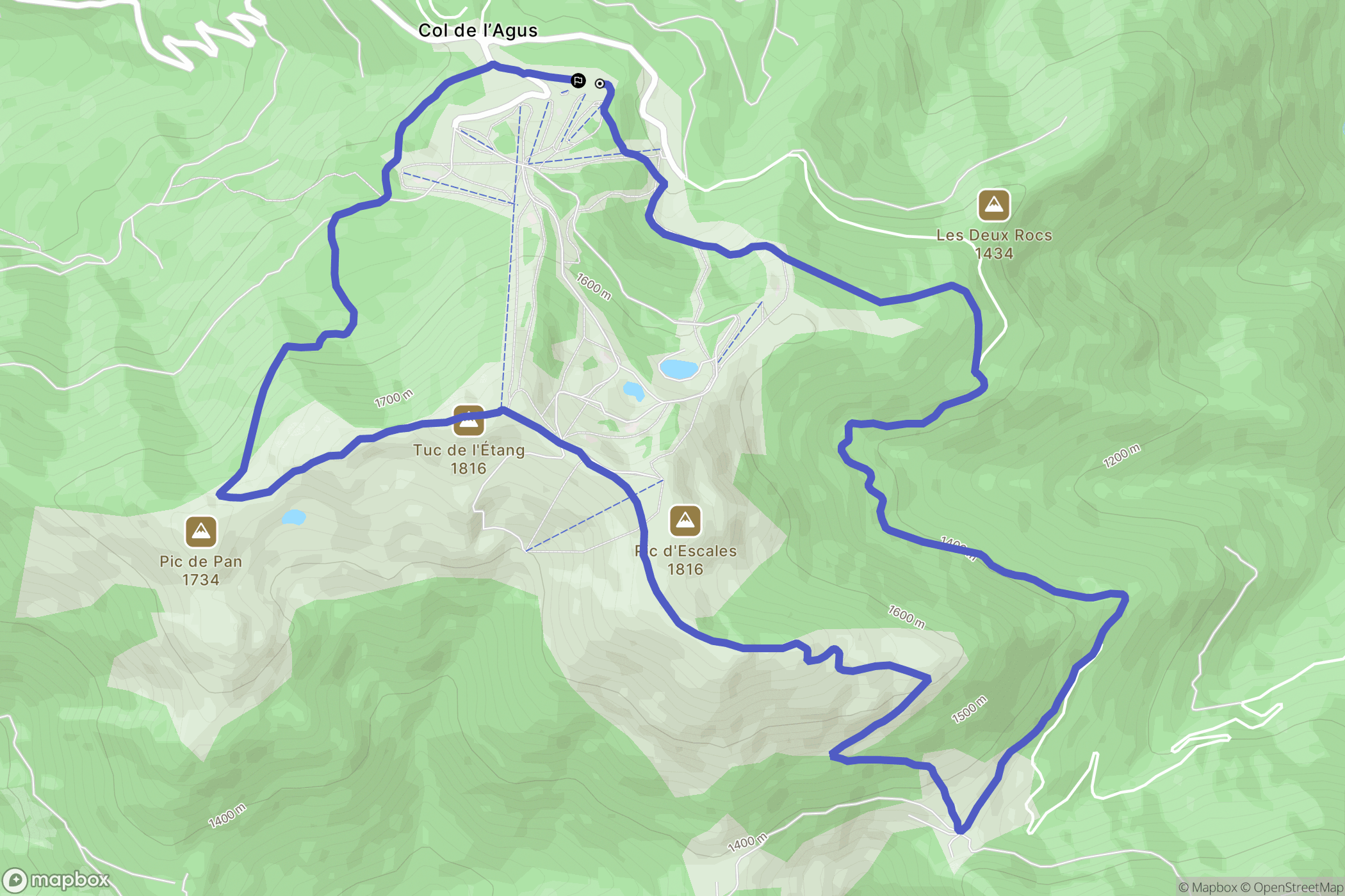 Boutx : carte du parcours de randonnée - France