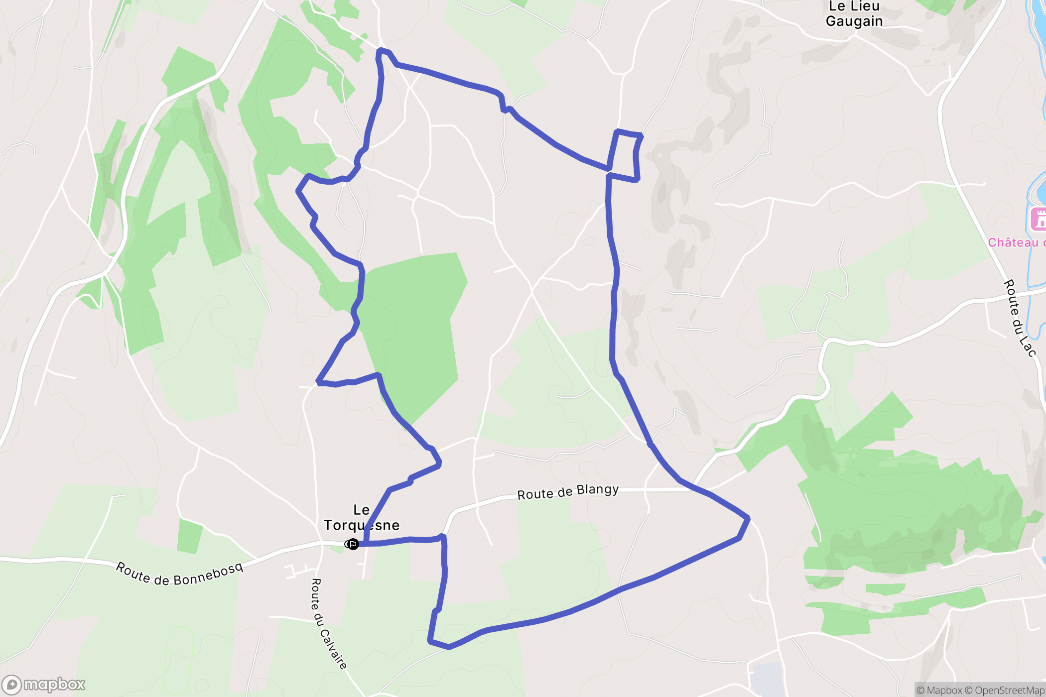 Le Torquesne : carte du parcours de randonnée - France
