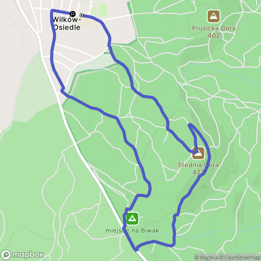Wilków-Osiedle: mapa trasy - Poland