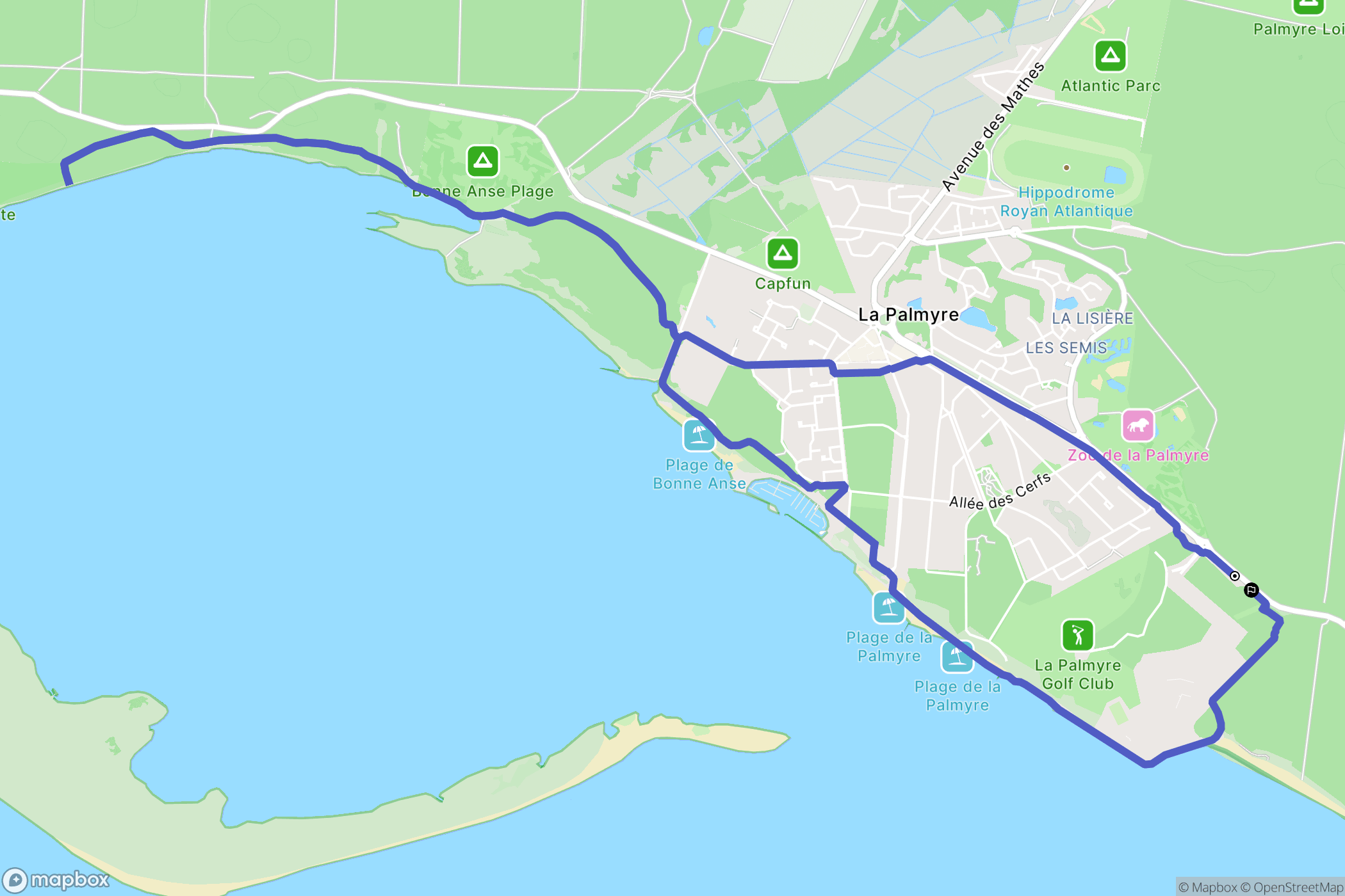 Les Mathes : carte du parcours de randonnée - France