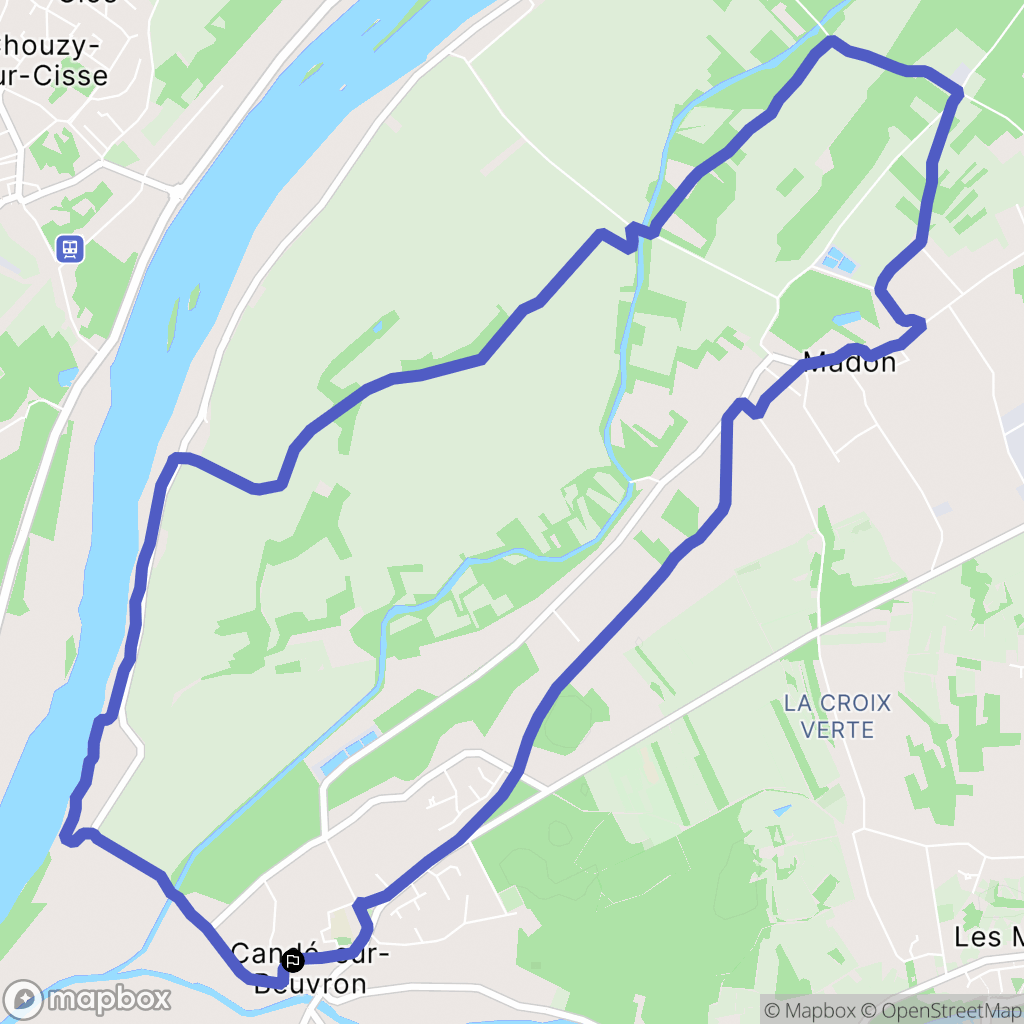 Candé-sur-Beuvron : carte du parcours de randonnée - France