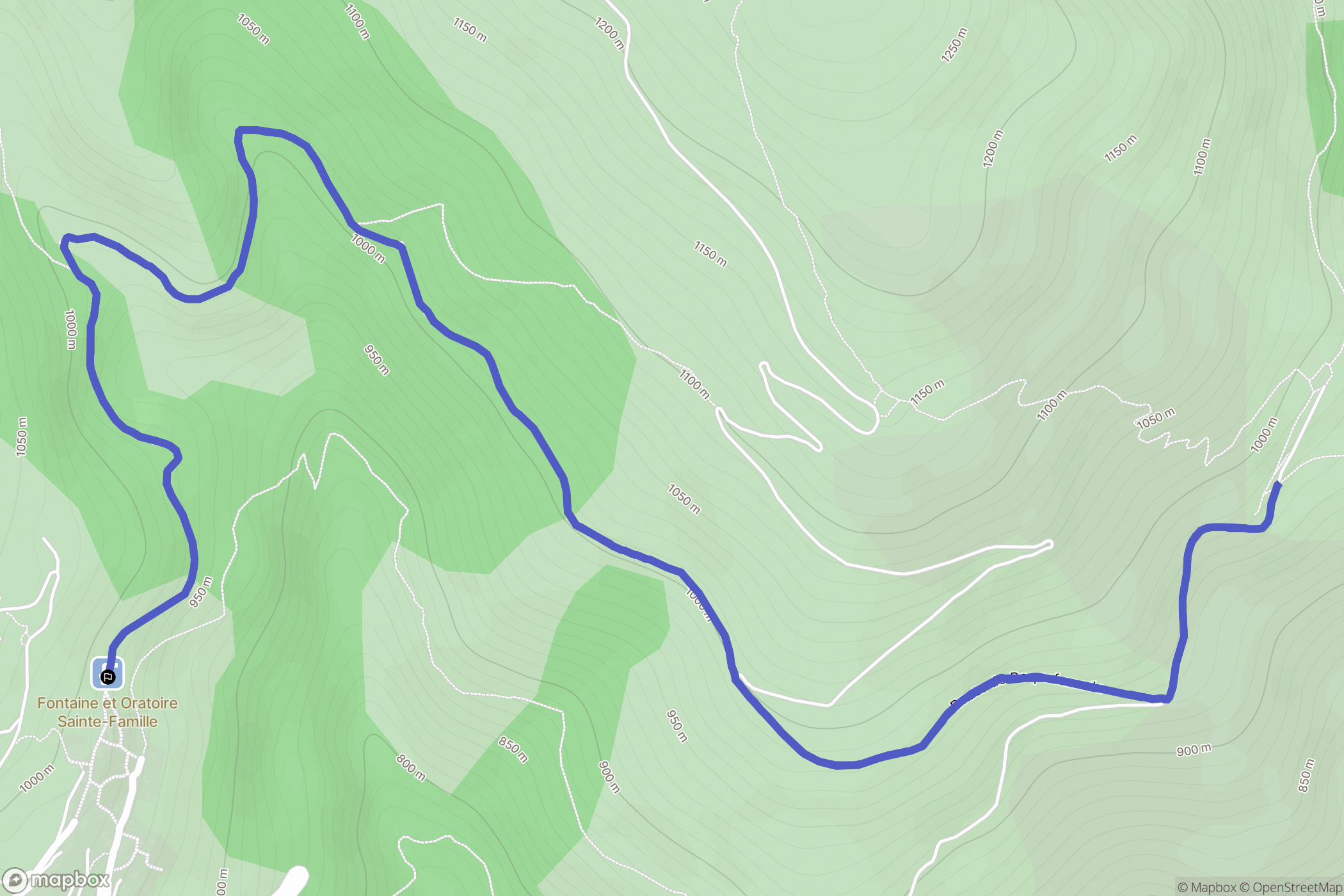 Jujols : carte du parcours de randonnée - France