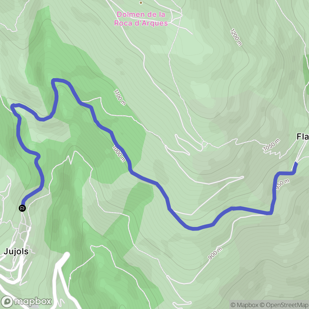 Jujols : carte du parcours de randonnée - France