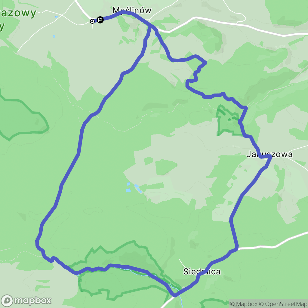 Myślinów: mapa trasy - Poland
