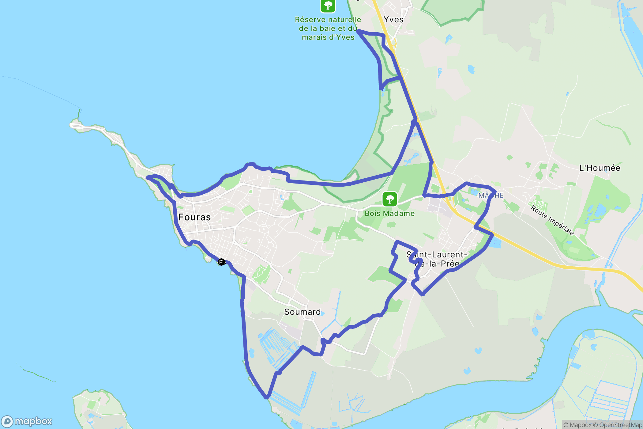 Fouras : carte du parcours de randonnée - France