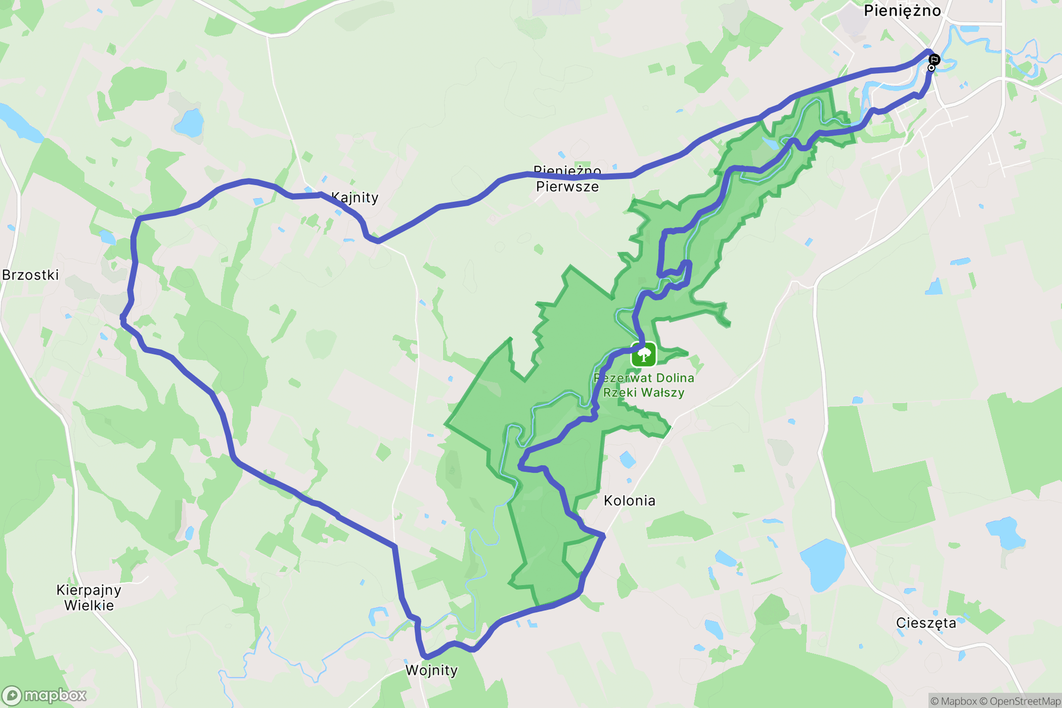 Pieniężno: mapa trasy - Poland