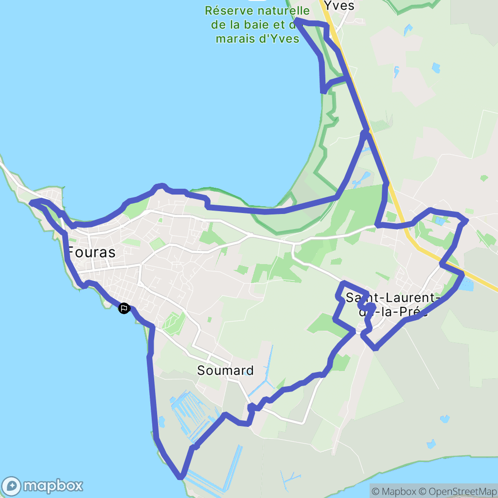 Fouras : carte du parcours de randonnée - France