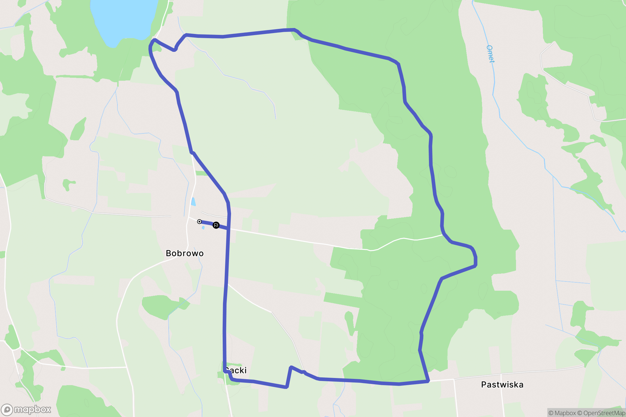 Bobrowo: mapa trasy - Poland
