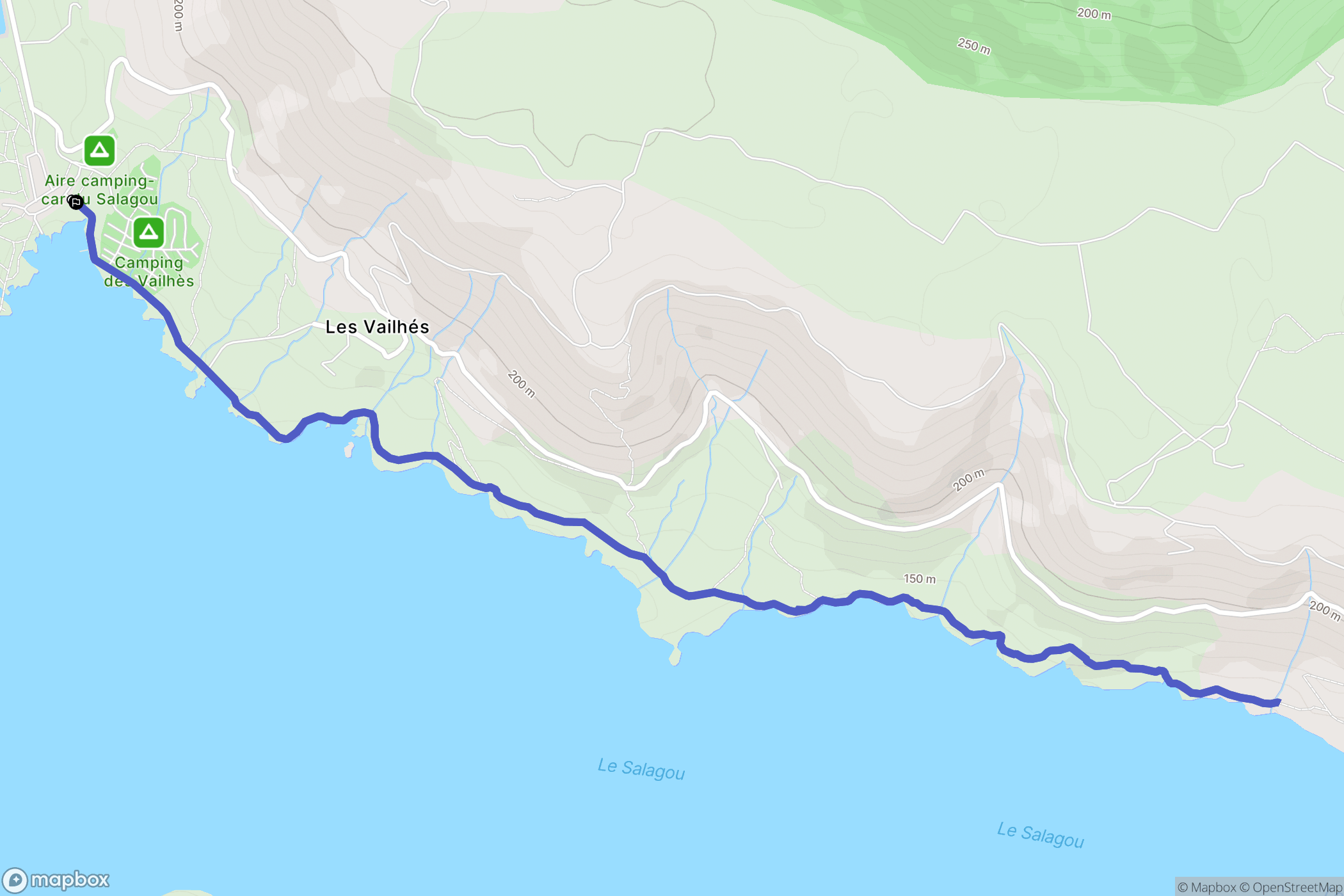 Le Puech : carte du parcours de randonnée - France