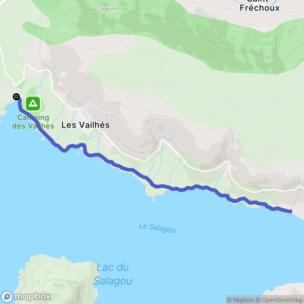 Le Puech : carte du parcours de randonnée - France