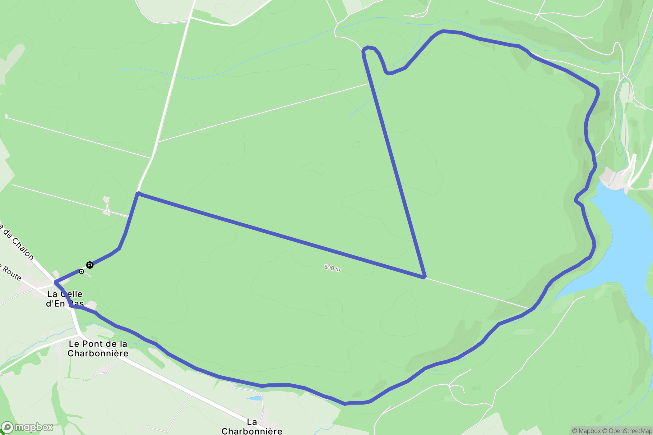 Auxy : carte du parcours de randonnée - France