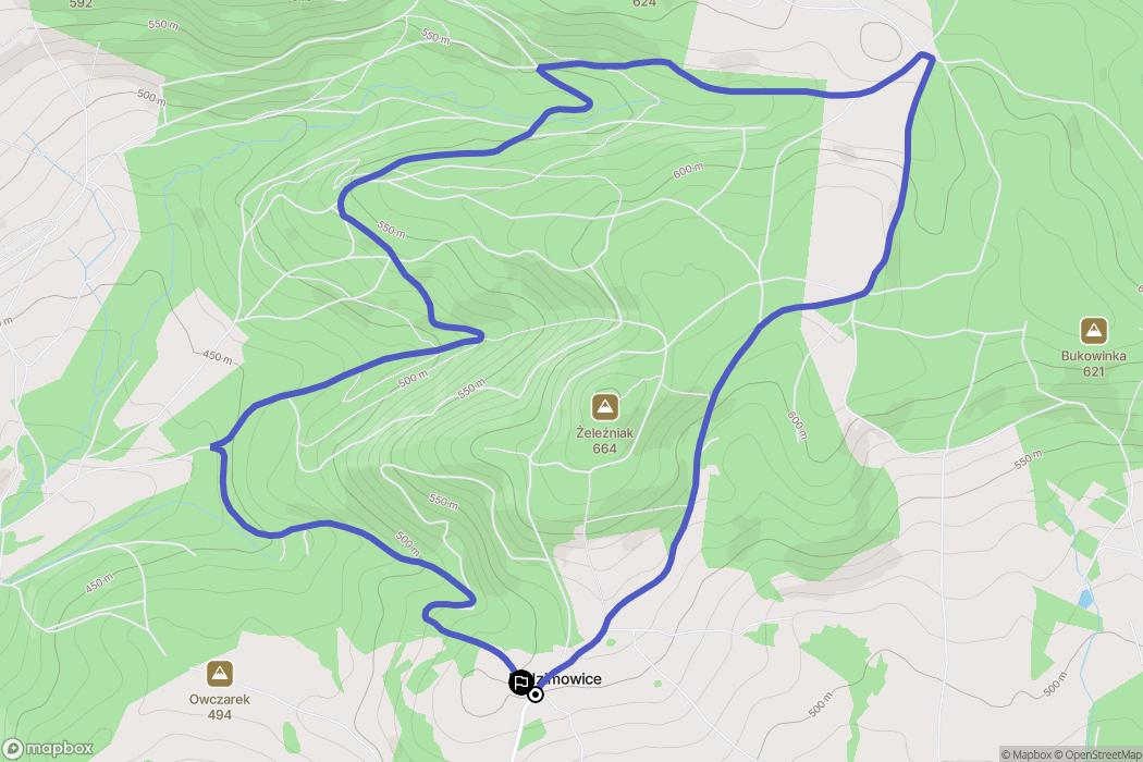 Radzimowice: mapa trasy - Poland