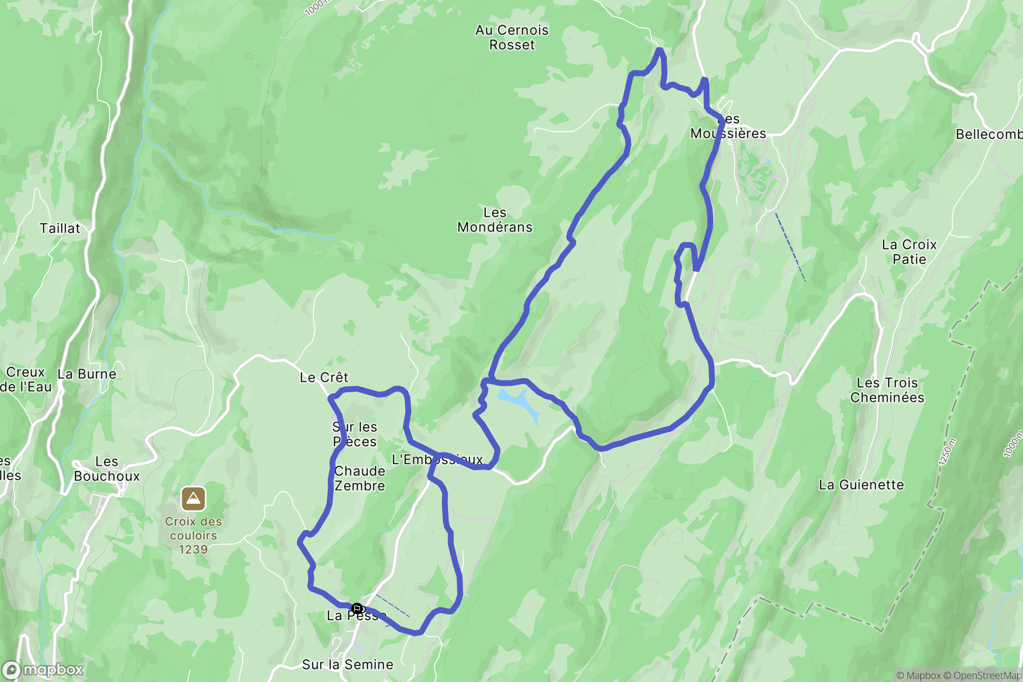 La Pesse : carte du parcours de randonnée - France