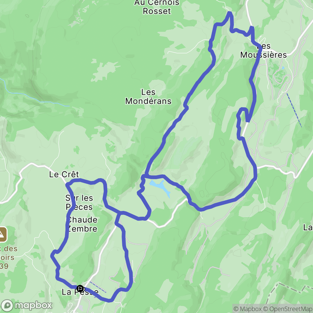 La Pesse : carte du parcours de randonnée - France