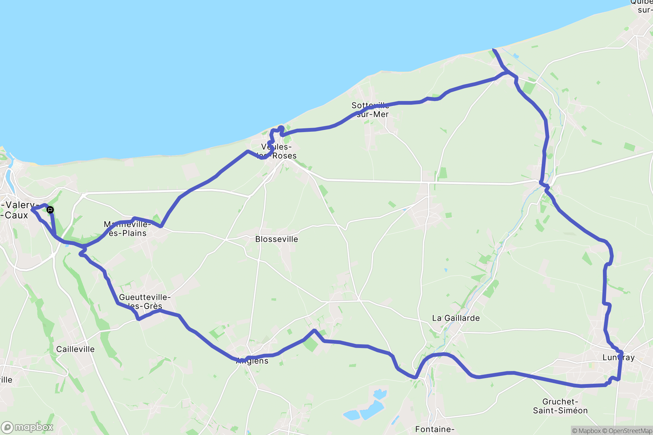 Saint-Valery-en-Caux : carte du parcours de randonnée - France