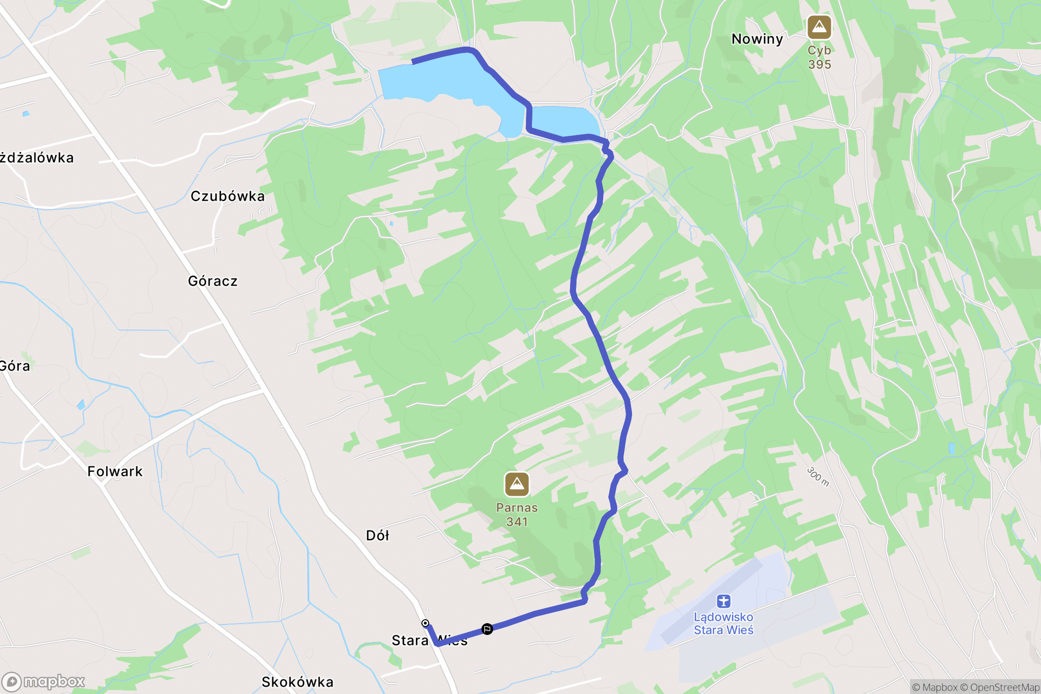 Stara Wieś: mapa trasy - Poland