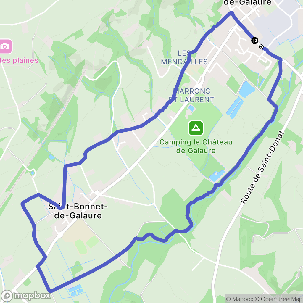 Châteauneuf-de-Galaure : carte du parcours de randonnée - France