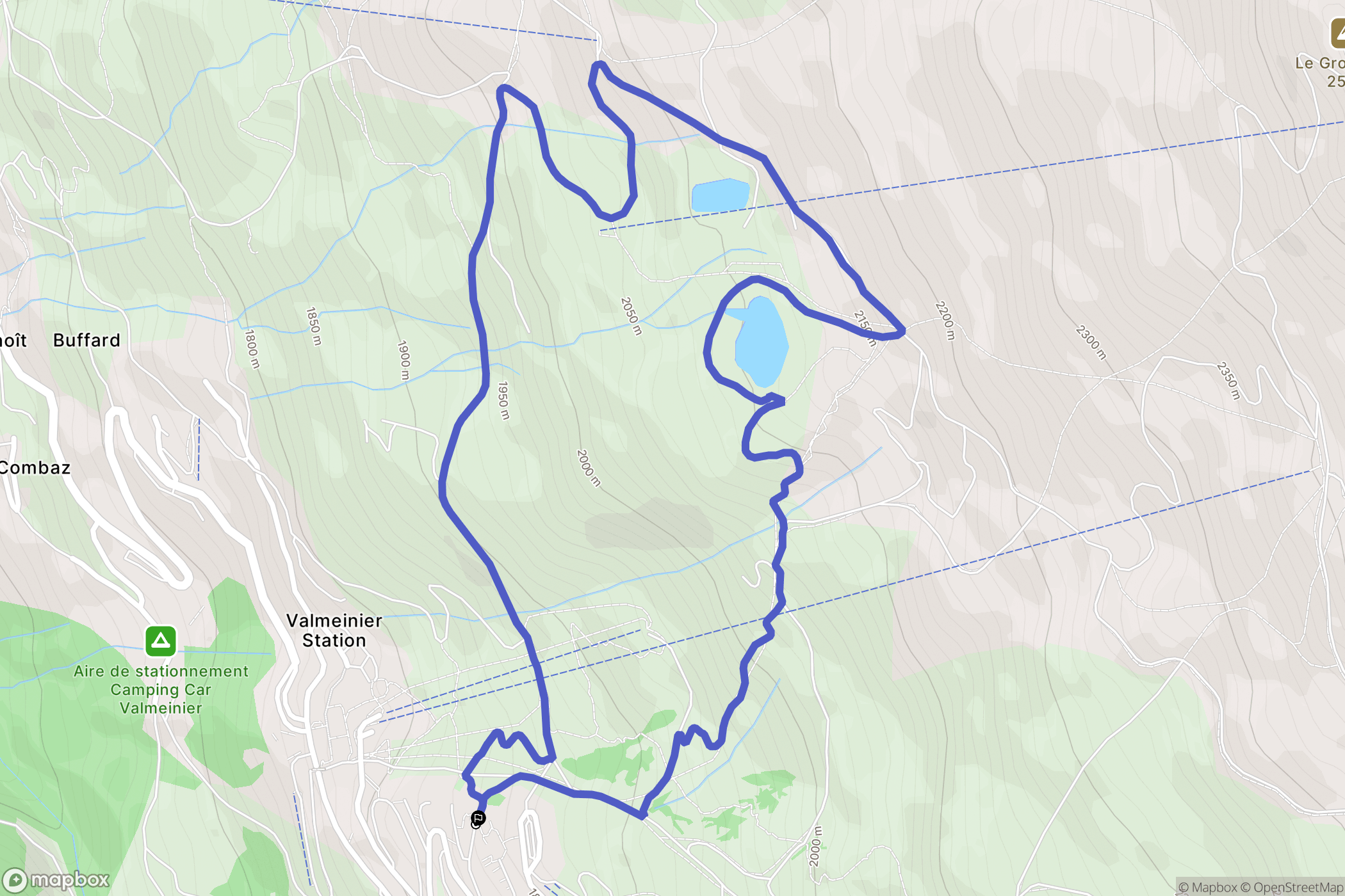 Valmeinier : carte du parcours de randonnée - France