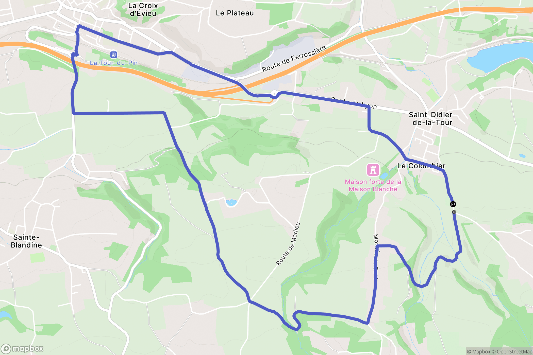 Saint-Didier-de-la-Tour : carte du parcours de randonnée - France