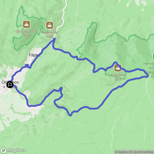 Oldřichov v Hájích: mapa trasy - Czechia