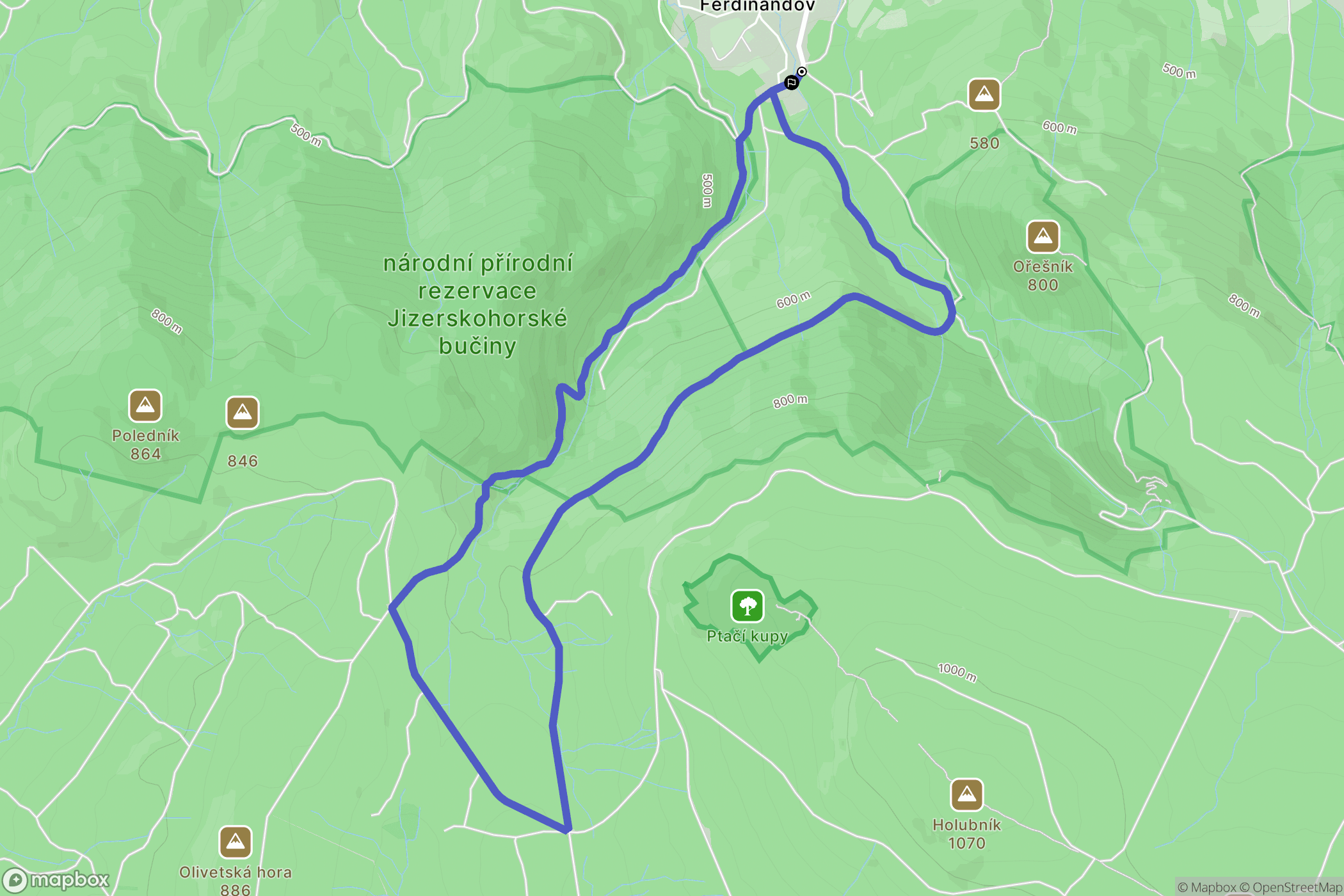 Hejnice: mapa trasy - Czechia
